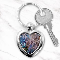 Abstract Blend V Key Chain (heart) by kaleidomarblingart