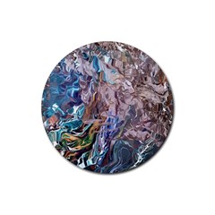 Abstract Blend V Rubber Round Coaster (4 Pack) by kaleidomarblingart