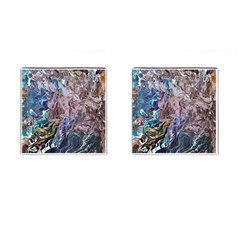 Abstract Blend V Cufflinks (square) by kaleidomarblingart