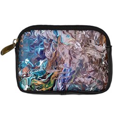 Abstract Blend V Digital Camera Leather Case by kaleidomarblingart