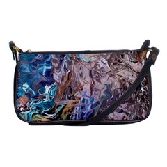 Abstract Blend V Shoulder Clutch Bag by kaleidomarblingart