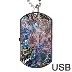 Abstract Blend V Dog Tag Usb Flash (one Side) by kaleidomarblingart