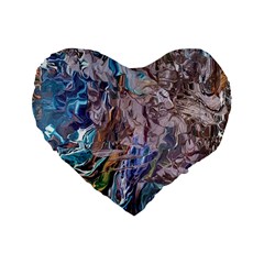 Abstract Blend V Standard 16  Premium Heart Shape Cushions by kaleidomarblingart