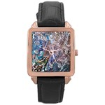 Abstract blend V Rose Gold Leather Watch  Front