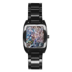 Abstract Blend V Stainless Steel Barrel Watch by kaleidomarblingart