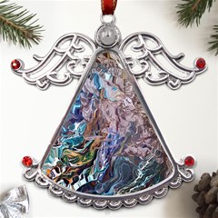 Abstract Blend V Metal Angel With Crystal Ornament by kaleidomarblingart