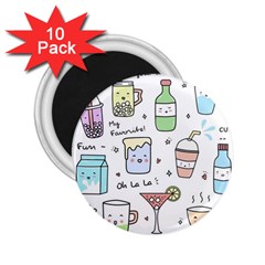 Drinks Cocktails Doodles Coffee 2 25  Magnets (10 Pack)  by Apen