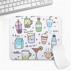 Drinks Cocktails Doodles Coffee Large Mousepad by Apen