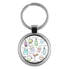 Drinks Cocktails Doodles Coffee Key Chain (round) by Apen