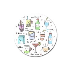 Drinks Cocktails Doodles Coffee Magnet 3  (round) by Apen