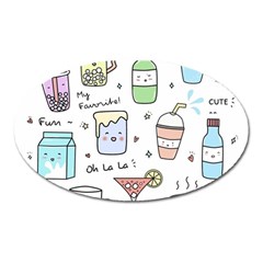 Drinks Cocktails Doodles Coffee Oval Magnet by Apen