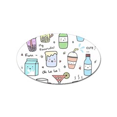 Drinks Cocktails Doodles Coffee Sticker Oval (10 Pack) by Apen