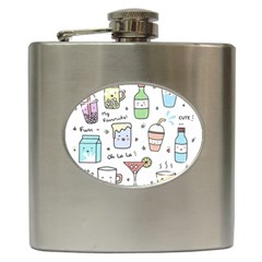 Drinks Cocktails Doodles Coffee Hip Flask (6 Oz) by Apen