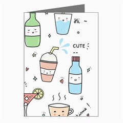 Drinks Cocktails Doodles Coffee Greeting Cards (pkg Of 8) by Apen