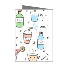 Drinks Cocktails Doodles Coffee Mini Greeting Cards (pkg Of 8) by Apen