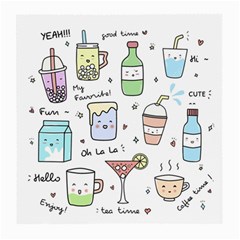 Drinks Cocktails Doodles Coffee Medium Glasses Cloth by Apen