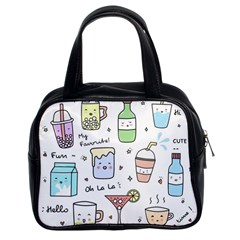 Drinks Cocktails Doodles Coffee Classic Handbag (two Sides) by Apen