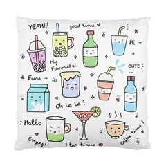 Drinks Cocktails Doodles Coffee Standard Cushion Case (two Sides) by Apen