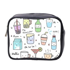 Drinks Cocktails Doodles Coffee Mini Toiletries Bag (two Sides) by Apen