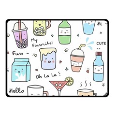 Drinks Cocktails Doodles Coffee Fleece Blanket (small) by Apen