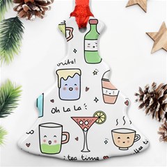 Drinks Cocktails Doodles Coffee Ornament (christmas Tree)  by Apen