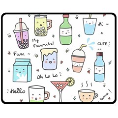 Drinks Cocktails Doodles Coffee Two Sides Fleece Blanket (medium) by Apen