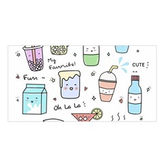 Drinks Cocktails Doodles Coffee Satin Shawl 45  X 80  by Apen