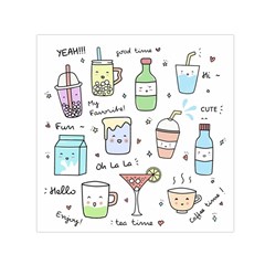 Drinks Cocktails Doodles Coffee Square Satin Scarf (30  X 30 ) by Apen