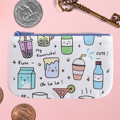 Drinks Cocktails Doodles Coffee Large Coin Purse by Apen