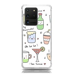 Drinks Cocktails Doodles Coffee Samsung Galaxy S20 Ultra 6 9 Inch Tpu Uv Case by Apen