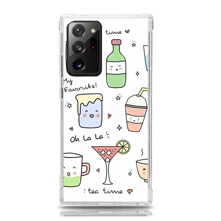 Drinks Cocktails Doodles Coffee Samsung Galaxy Note 20 Ultra TPU UV Case