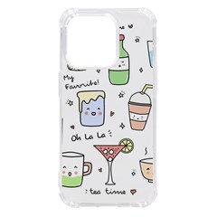 Drinks Cocktails Doodles Coffee Iphone 14 Pro Tpu Uv Print Case by Apen