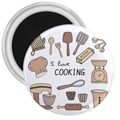 I Love Cooking Baking Utensils Knife 3  Magnets by Apen