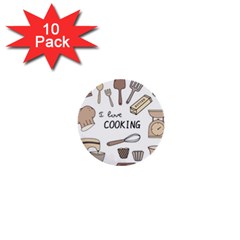 I Love Cooking Baking Utensils Knife 1  Mini Buttons (10 Pack)  by Apen