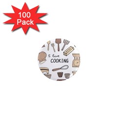 I Love Cooking Baking Utensils Knife 1  Mini Magnets (100 Pack)  by Apen