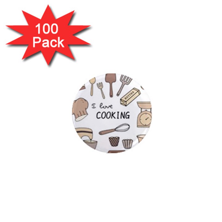 I Love Cooking Baking Utensils Knife 1  Mini Magnets (100 pack) 