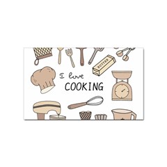 I Love Cooking Baking Utensils Knife Sticker Rectangular (10 Pack) by Apen