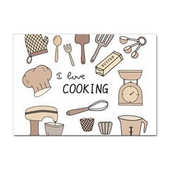 I Love Cooking Baking Utensils Knife Sticker A4 (100 Pack)