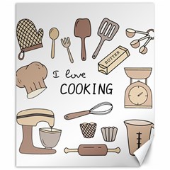 I Love Cooking Baking Utensils Knife Canvas 8  X 10  by Apen