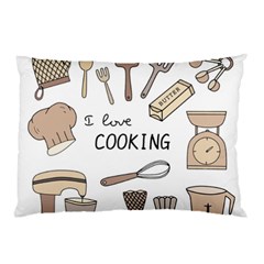 I Love Cooking Baking Utensils Knife Pillow Case by Apen