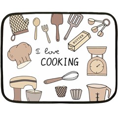 I Love Cooking Baking Utensils Knife Fleece Blanket (mini) by Apen