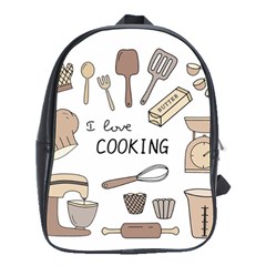 I Love Cooking Baking Utensils Knife School Bag (large) by Apen