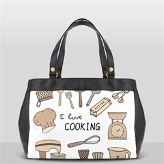 I Love Cooking Baking Utensils Knife Oversize Office Handbag (2 Sides) by Apen