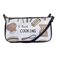 I Love Cooking Baking Utensils Knife Shoulder Clutch Bag by Apen