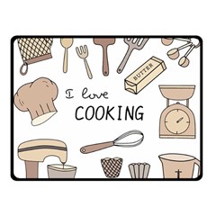 I Love Cooking Baking Utensils Knife Fleece Blanket (small) by Apen