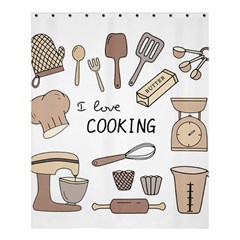 I Love Cooking Baking Utensils Knife Shower Curtain 60  X 72  (medium)  by Apen