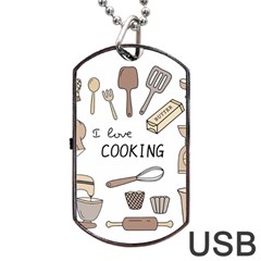 I Love Cooking Baking Utensils Knife Dog Tag Usb Flash (two Sides) by Apen