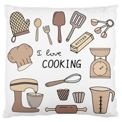 I Love Cooking Baking Utensils Knife Large Cushion Case (two Sides) by Apen