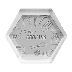 I Love Cooking Baking Utensils Knife Hexagon Wood Jewelry Box by Apen