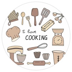 I Love Cooking Baking Utensils Knife Round Trivet by Apen